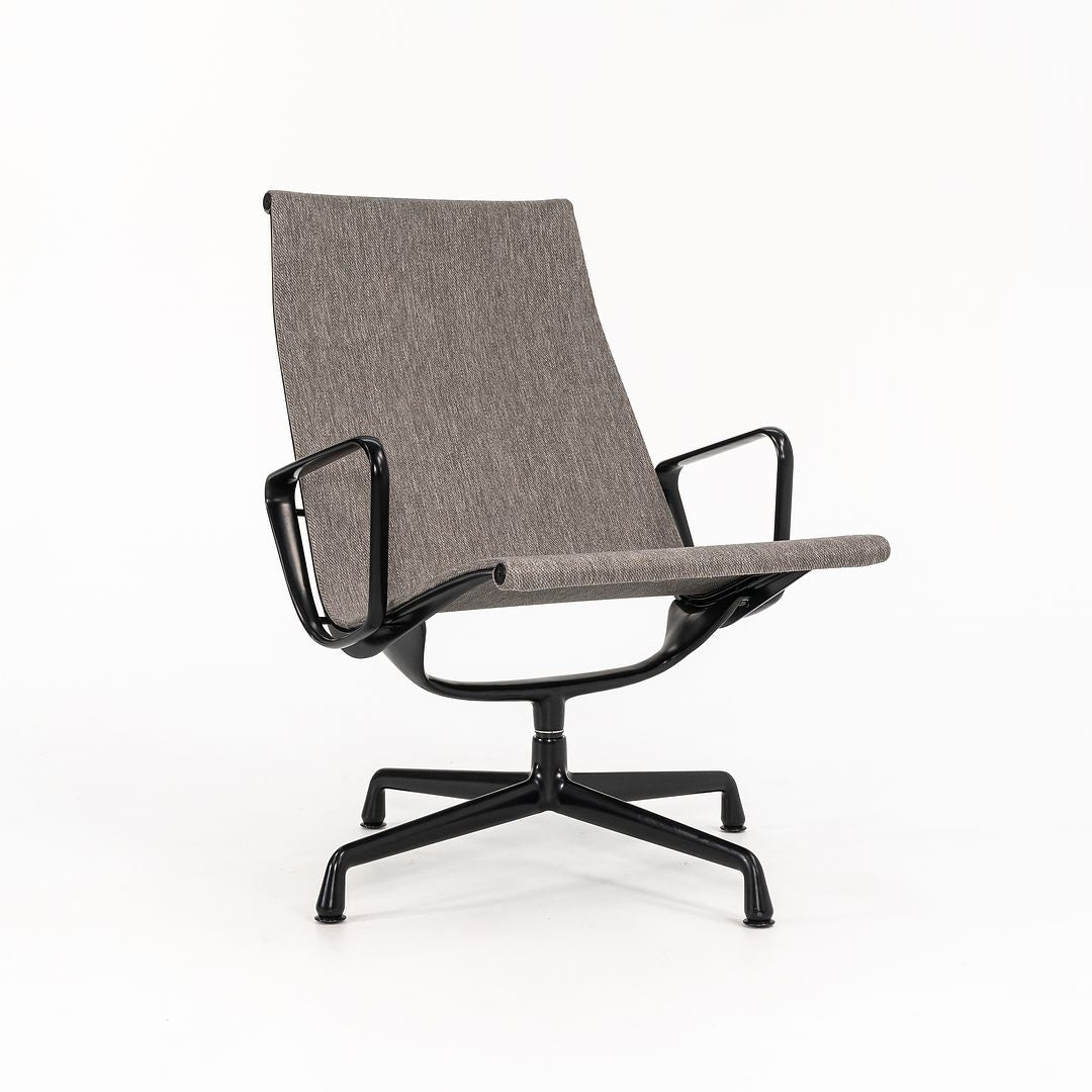 2022 Pair of Aluminum Group Lounge Chair by Ray and Charles Eames for Herman Miller in Grey Mesh with Black Frame 2x Available