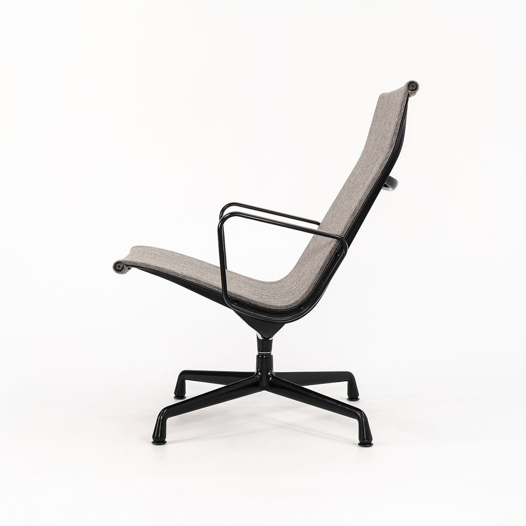 2022 Pair of Aluminum Group Lounge Chair by Ray and Charles Eames for Herman Miller in Grey Mesh with Black Frame 2x Available