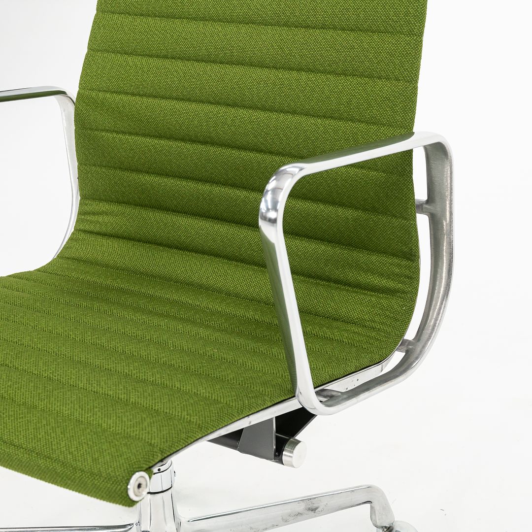 2010s Eames Aluminum Group Management Desk Chair by Ray and Charles Eames for Herman Miller in Green Fabric