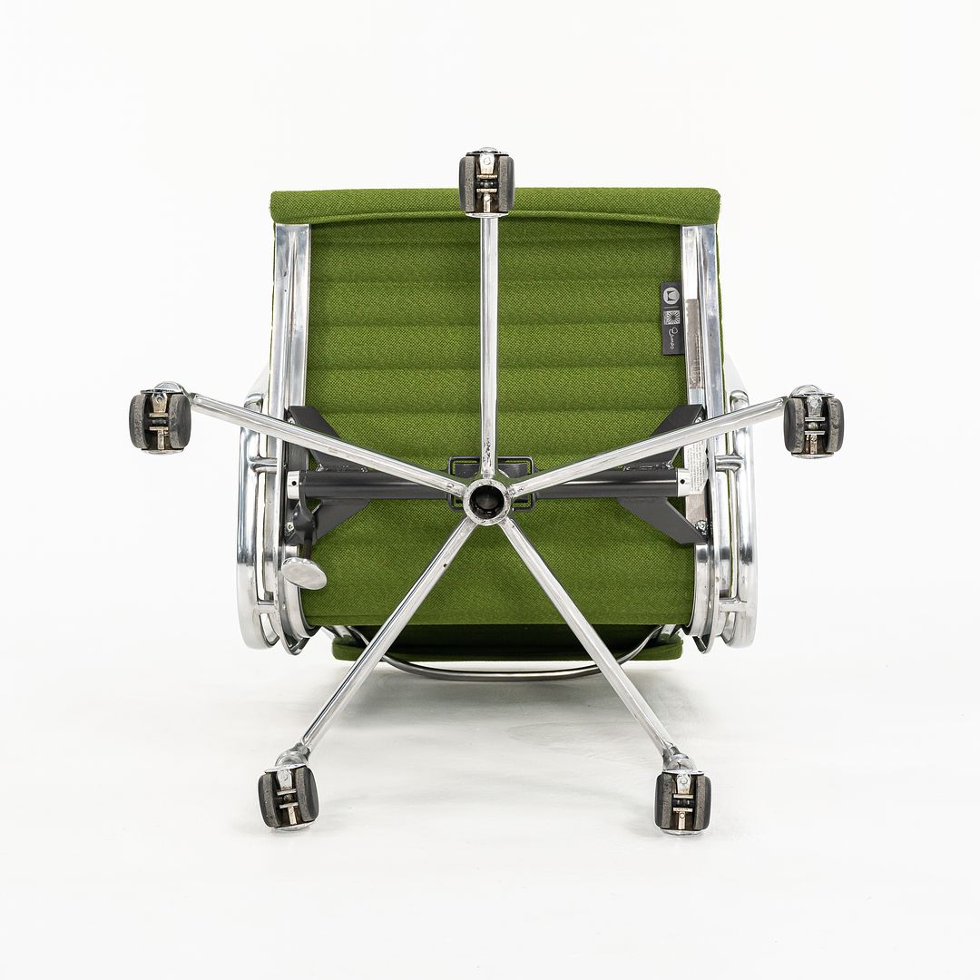 2010s Eames Aluminum Group Management Desk Chair by Ray and Charles Eames for Herman Miller in Green Fabric