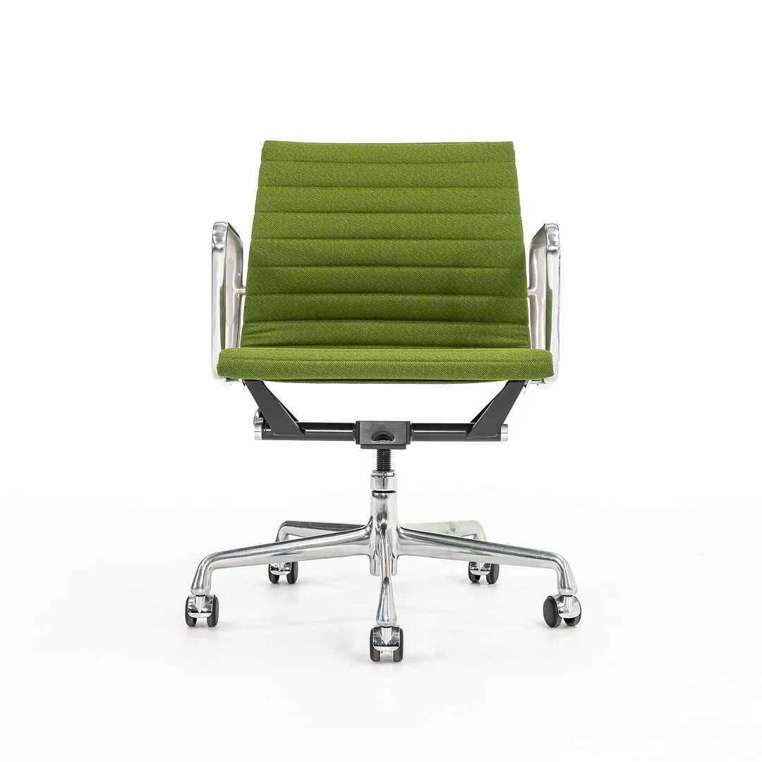 2010s Eames Aluminum Group Management Desk Chair by Ray and Charles Eames for Herman Miller in Green Fabric