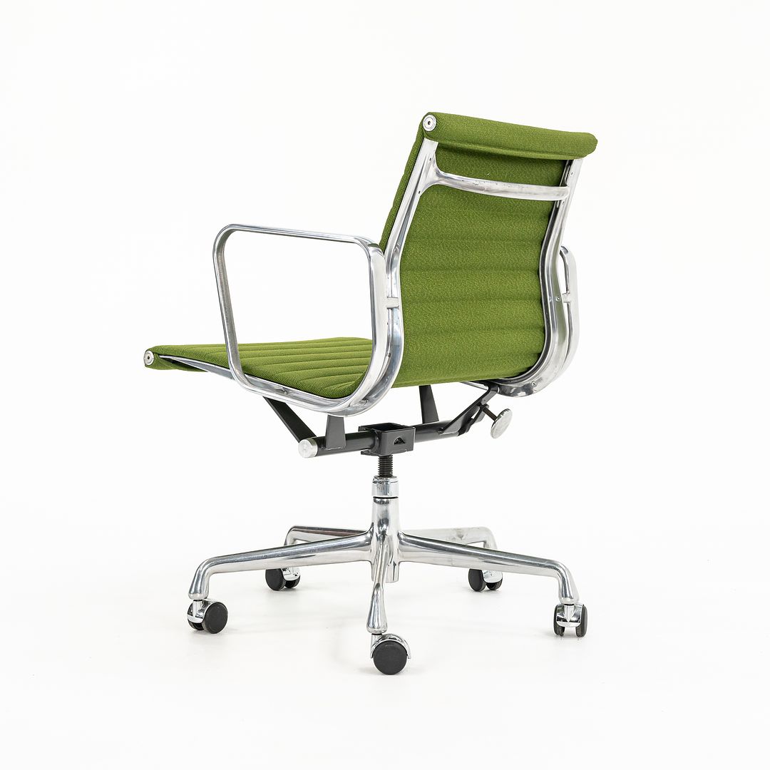 2010s Eames Aluminum Group Management Desk Chair by Ray and Charles Eames for Herman Miller in Green Fabric