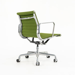 2010s Eames Aluminum Group Management Desk Chair by Ray and Charles Eames for Herman Miller in Green Fabric