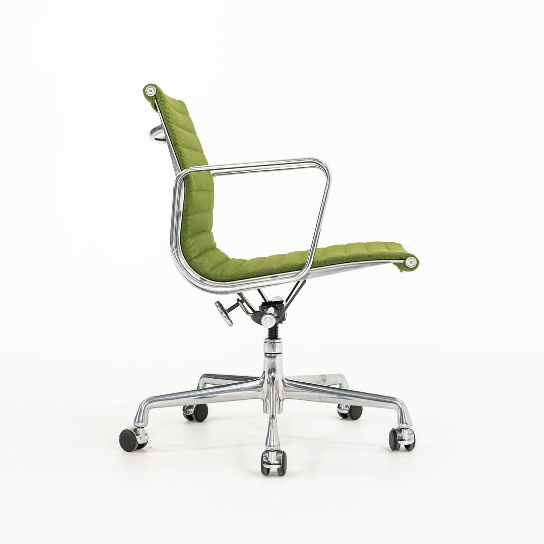 2010s Eames Aluminum Group Management Desk Chair by Ray and Charles Eames for Herman Miller in Green Fabric