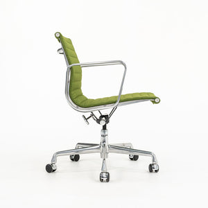 2010s Eames Aluminum Group Management Desk Chair by Ray and Charles Eames for Herman Miller in Green Fabric