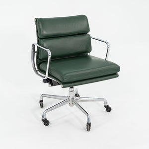 SOLD 2010s Soft Pad Management Chair, EA435 by Ray and Charles Eames for Herman Miller in Hunter Green Leather