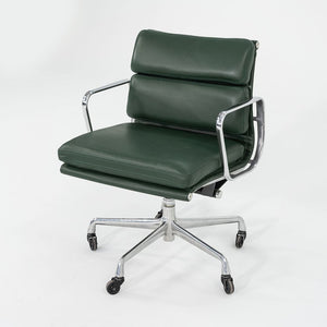 SOLD 2010s Soft Pad Management Chair, EA435 by Ray and Charles Eames for Herman Miller in Hunter Green Leather