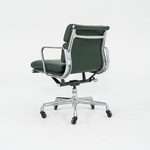 SOLD 2010s Soft Pad Management Chair, EA435 by Ray and Charles Eames for Herman Miller in Hunter Green Leather