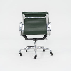 SOLD 2010s Soft Pad Management Chair, EA435 by Ray and Charles Eames for Herman Miller in Hunter Green Leather