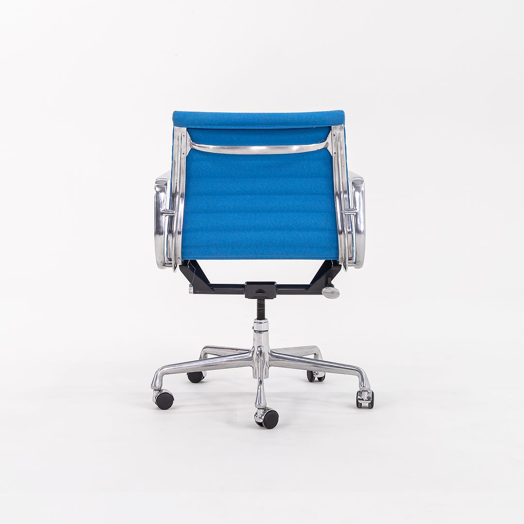 2010s Eames Aluminum Group Management Desk Chair by Ray and Charles Eames for Herman Miller in Blue Leather