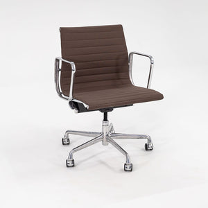 2010s Eames Aluminum Group Management Desk Chair by Ray and Charles Eames for Herman Miller in Brown Fabric