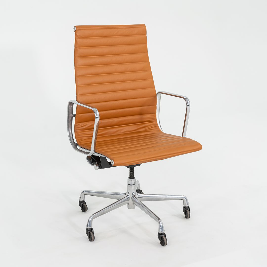 2010s Herman Miller Eames Aluminum Group Executive Desk Chair in Caramel Leather