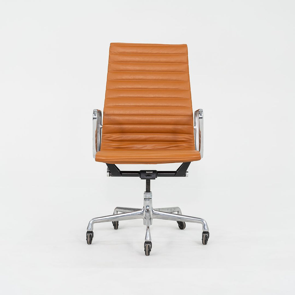 2010s Herman Miller Eames Aluminum Group Executive Desk Chair in Caramel Leather