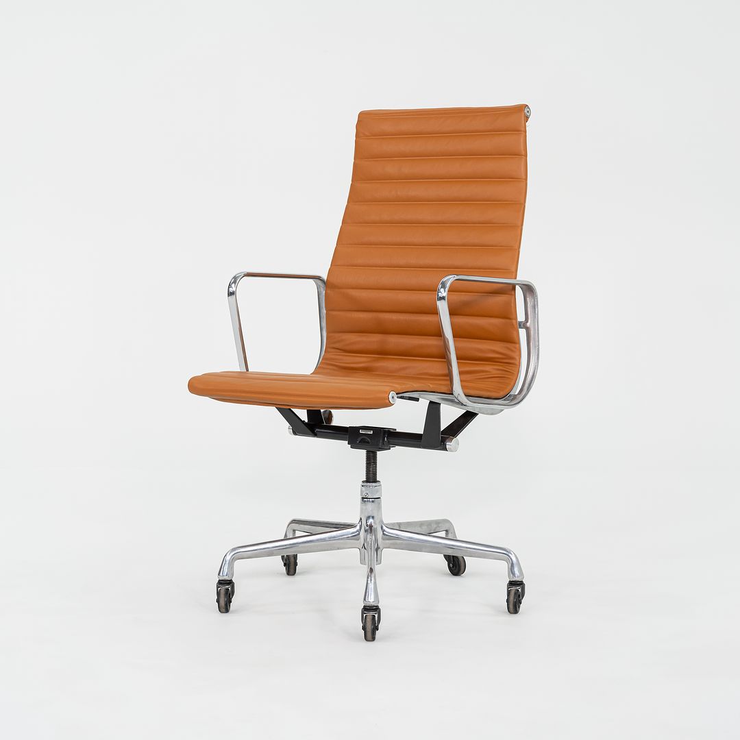 2010s Herman Miller Eames Aluminum Group Executive Desk Chair in Caramel Leather