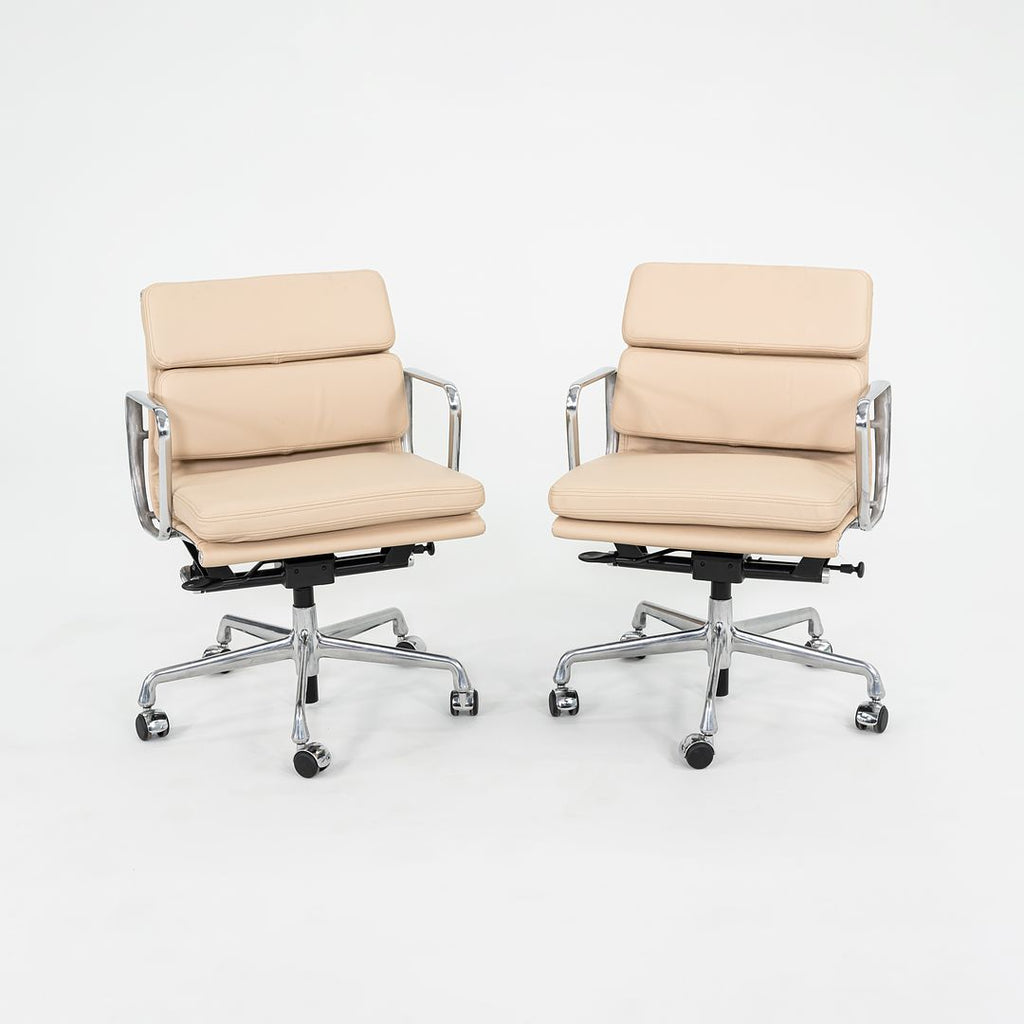 2010s Eames Soft Pad Management Chair, EA435 by Ray and Charles Eames for Herman Miller Aluminum, Leather, Foam, Rubber, Plastic, Steel