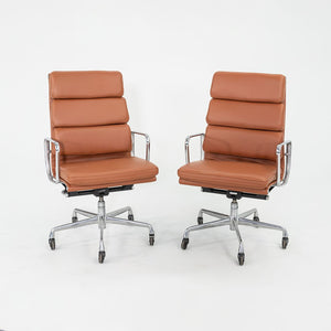 2010s Herman Miller Eames Soft Pad Executive Desk Chair in Cognac Leather, 2x Available