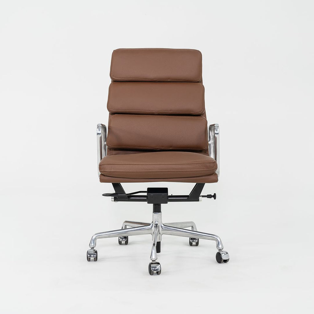 SOLD 2010s Herman Miller Eames Soft Pad Executive Desk Chair in Brown Leather