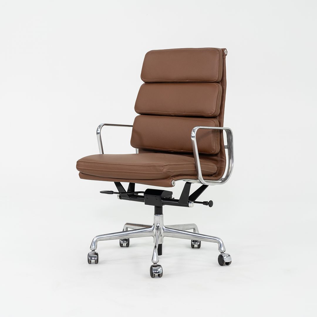 SOLD 2010s Herman Miller Eames Soft Pad Executive Desk Chair in Brown Leather