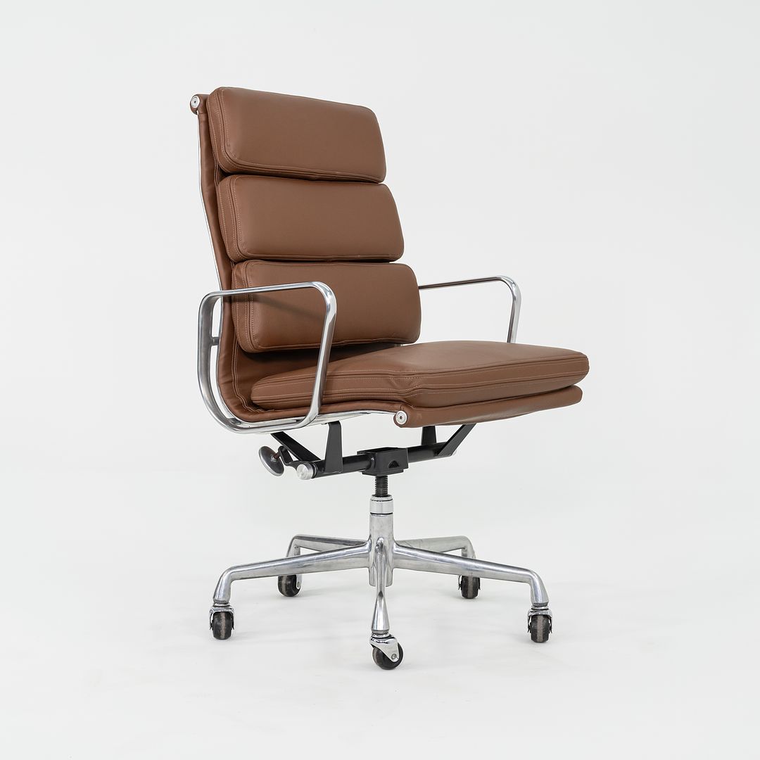 2010s Herman Miller Eames Soft Pad Executive Desk Chair in Brown Leather