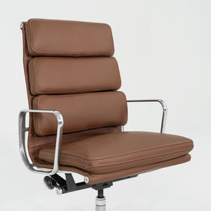 2010s Herman Miller Eames Soft Pad Executive Desk Chair in Brown Leather