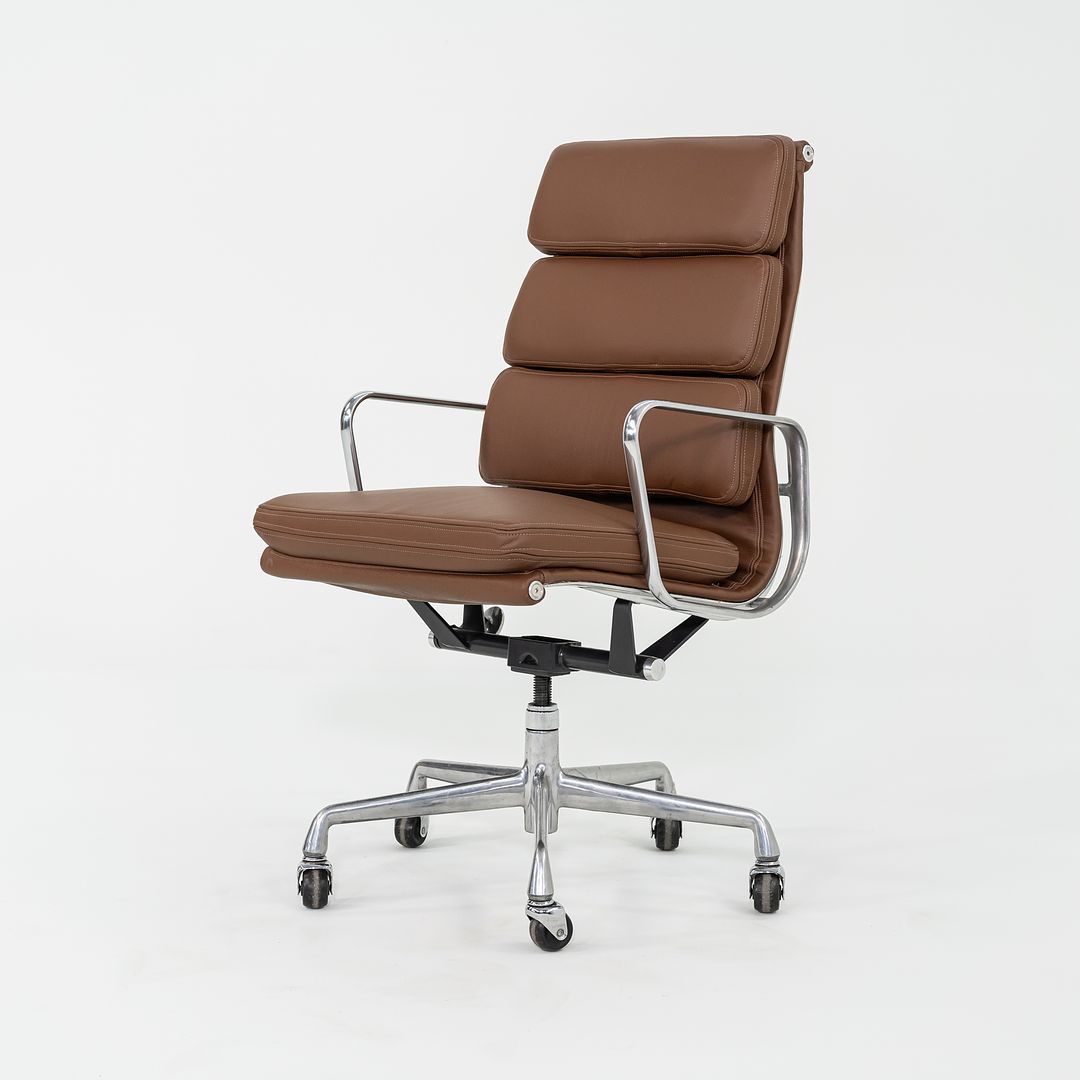 2010s Herman Miller Eames Soft Pad Executive Desk Chair in Brown Leather