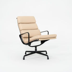 2010s Herman Miller Eames Soft Pad Lounge Chair with Black Frame and Tan Leather