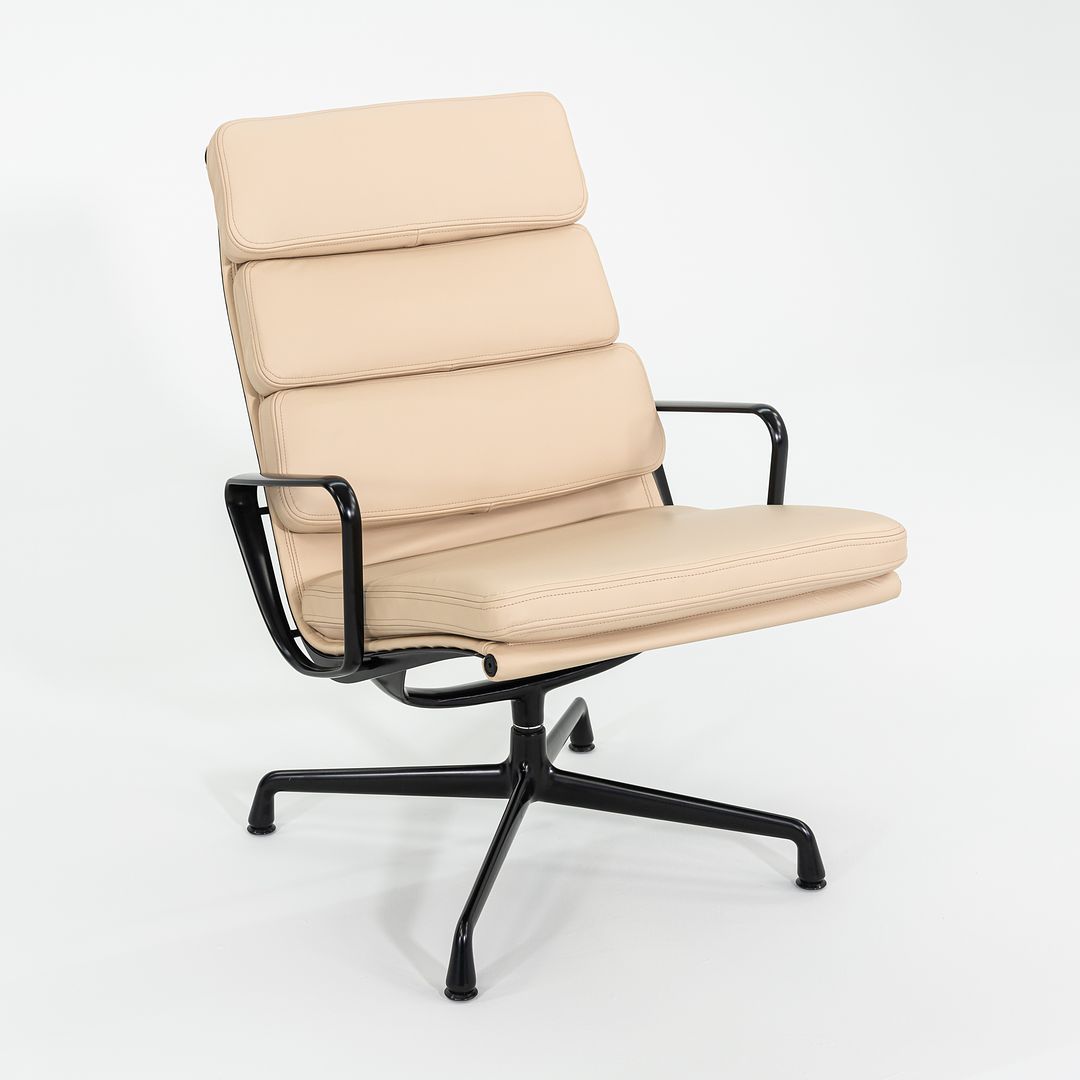 2010s Herman Miller Eames Soft Pad Lounge Chair with Black Frame and Tan Leather