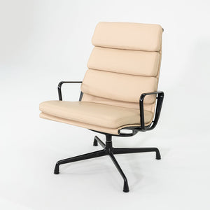 2010s Herman Miller Eames Soft Pad Lounge Chair with Black Frame and Tan Leather