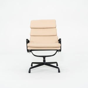 2010s Herman Miller Eames Soft Pad Lounge Chair with Black Frame and Tan Leather