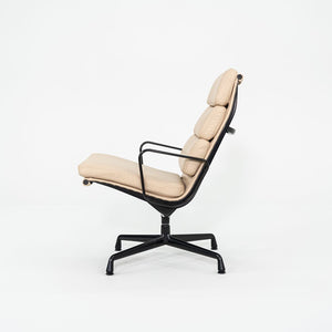 2010s Herman Miller Eames Soft Pad Lounge Chair with Black Frame and Tan Leather