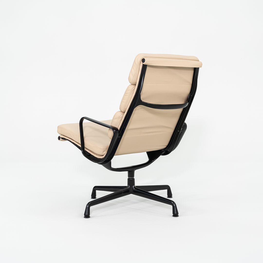 2010s Herman Miller Eames Soft Pad Lounge Chair with Black Frame and Tan Leather