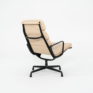 2010s Herman Miller Eames Soft Pad Lounge Chair with Black Frame and Tan Leather