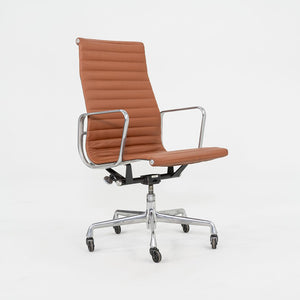 2010s Herman Miller Eames Aluminum Group Executive Desk Chair in Cognac Leather