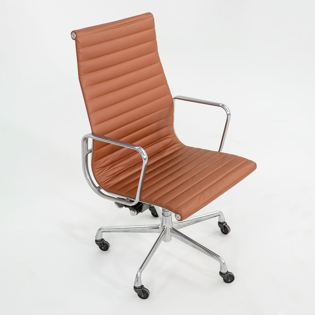 2010s Herman Miller Eames Aluminum Group Executive Desk Chair in Cognac Leather