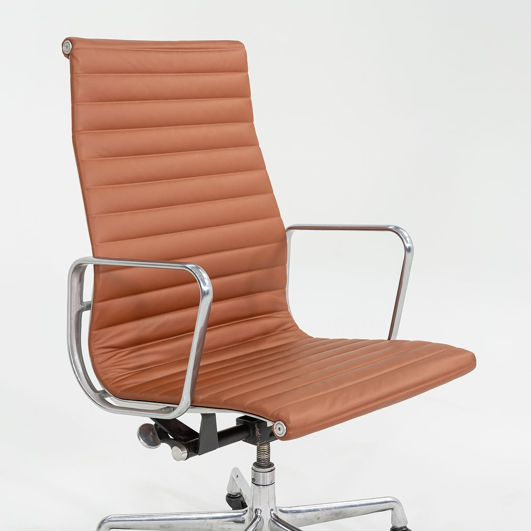 2010s Herman Miller Eames Aluminum Group Executive Desk Chair in Cognac Leather