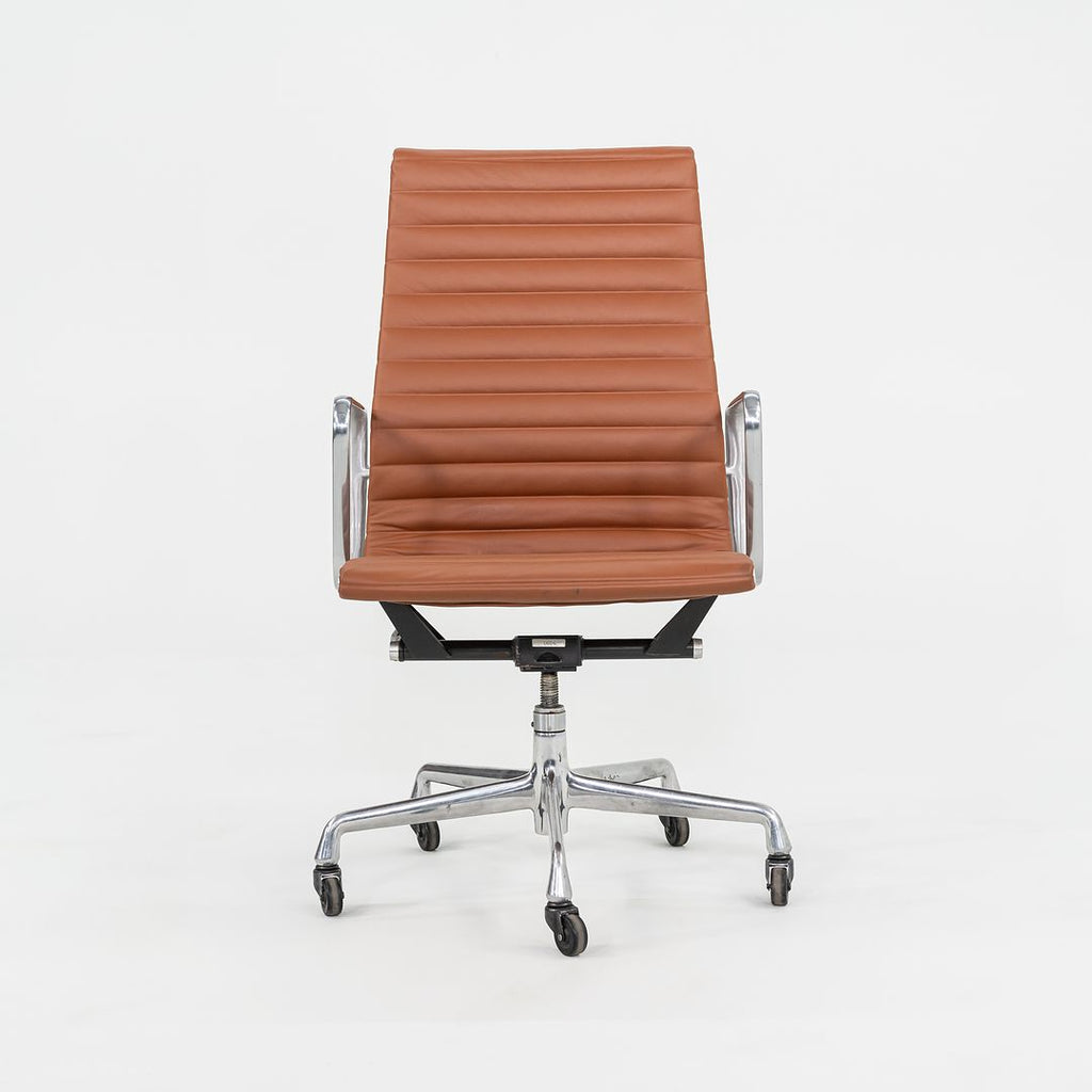 2010s Herman Miller Eames Aluminum Group Executive Desk Chair in Cognac Leather