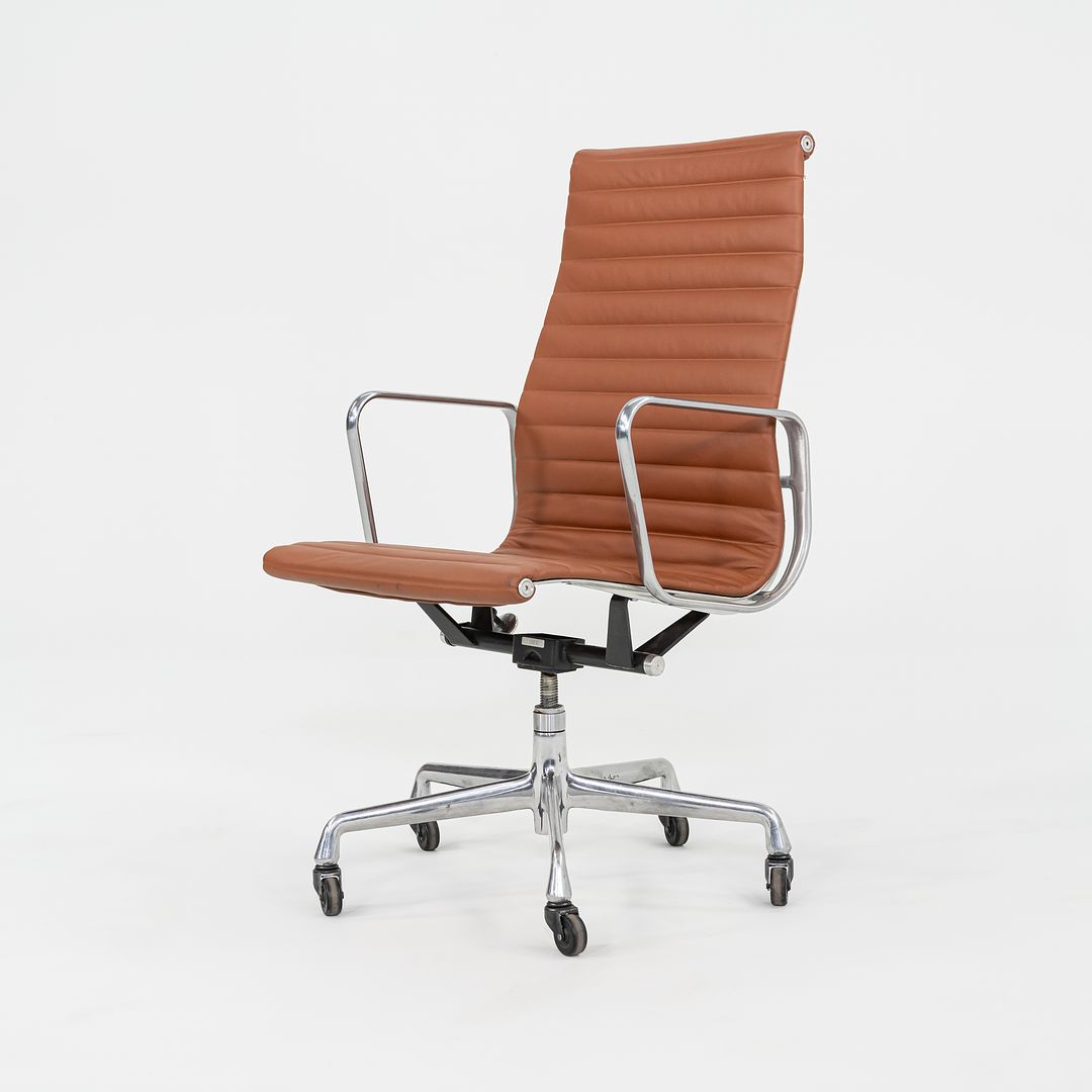 2010s Herman Miller Eames Aluminum Group Executive Desk Chair in Cognac Leather