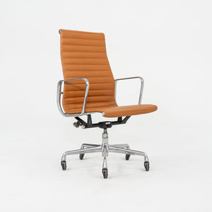 SOLD 2010s Herman Miller Eames Aluminum Group Executive Desk Chair in Cognac Leather