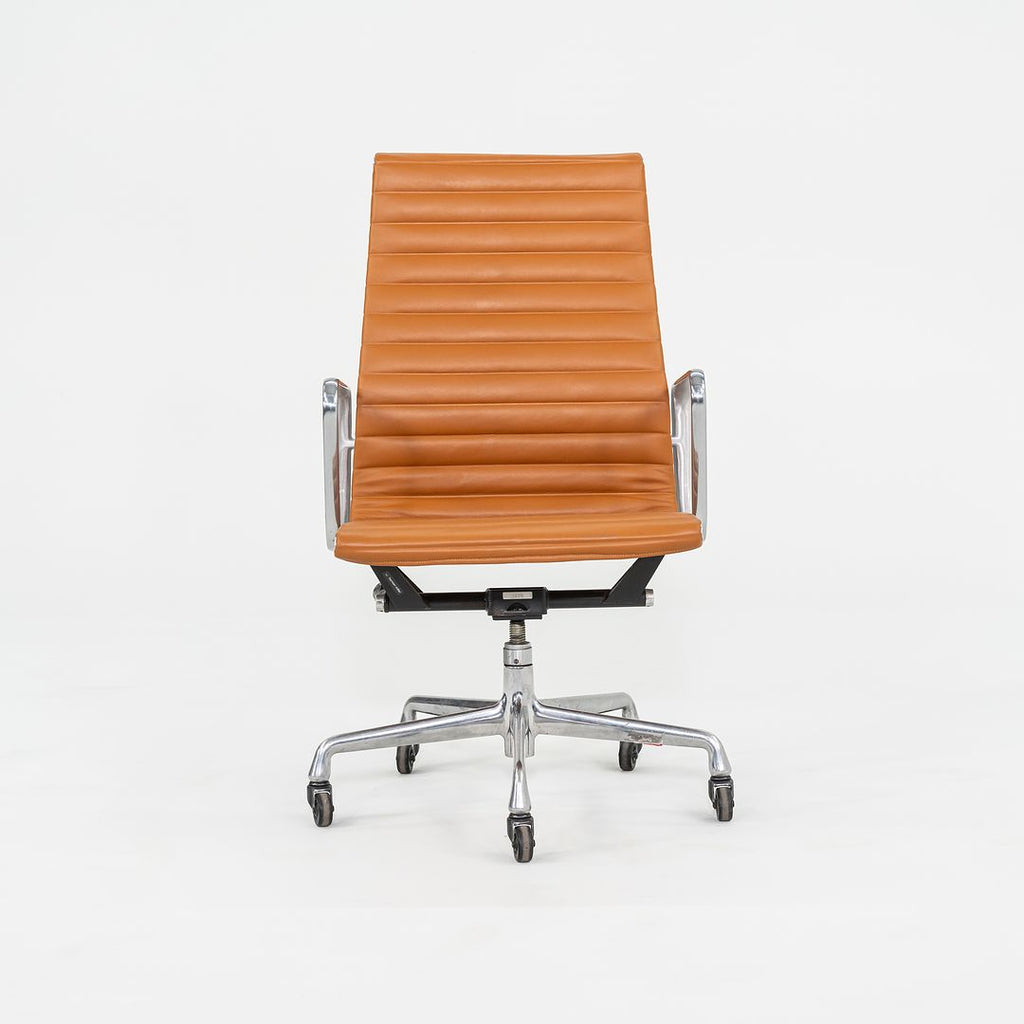 2010s Herman Miller Eames Aluminum Group Executive Desk Chair in Cognac Leather