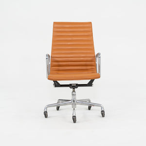 SOLD 2010s Herman Miller Eames Aluminum Group Executive Desk Chair in Cognac Leather