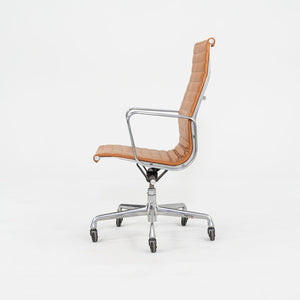 SOLD 2010s Herman Miller Eames Aluminum Group Executive Desk Chair in Cognac Leather