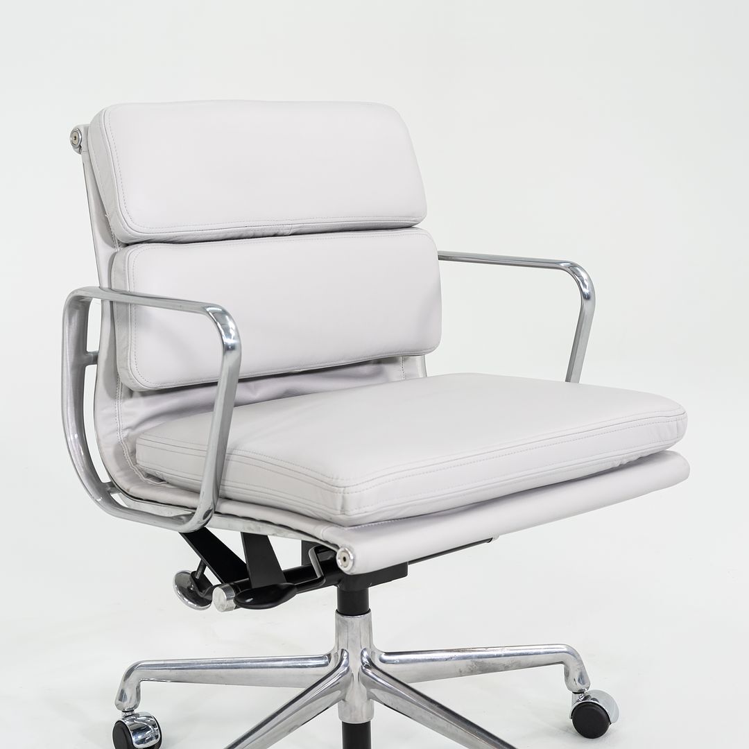 2010s Herman Miller Eames Soft Pad Management Desk Chair in Light Grey Leather 3x Available