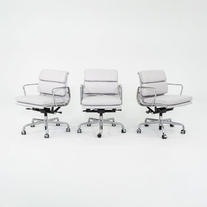 2010s Herman Miller Eames Soft Pad Management Desk Chair in Light Grey Leather 3x Available