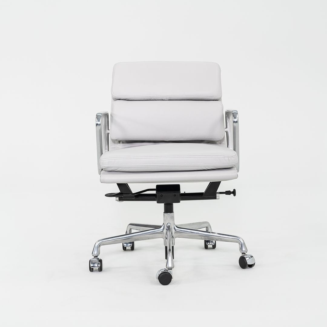 2010s Herman Miller Eames Soft Pad Management Desk Chair in Light Grey Leather 3x Available