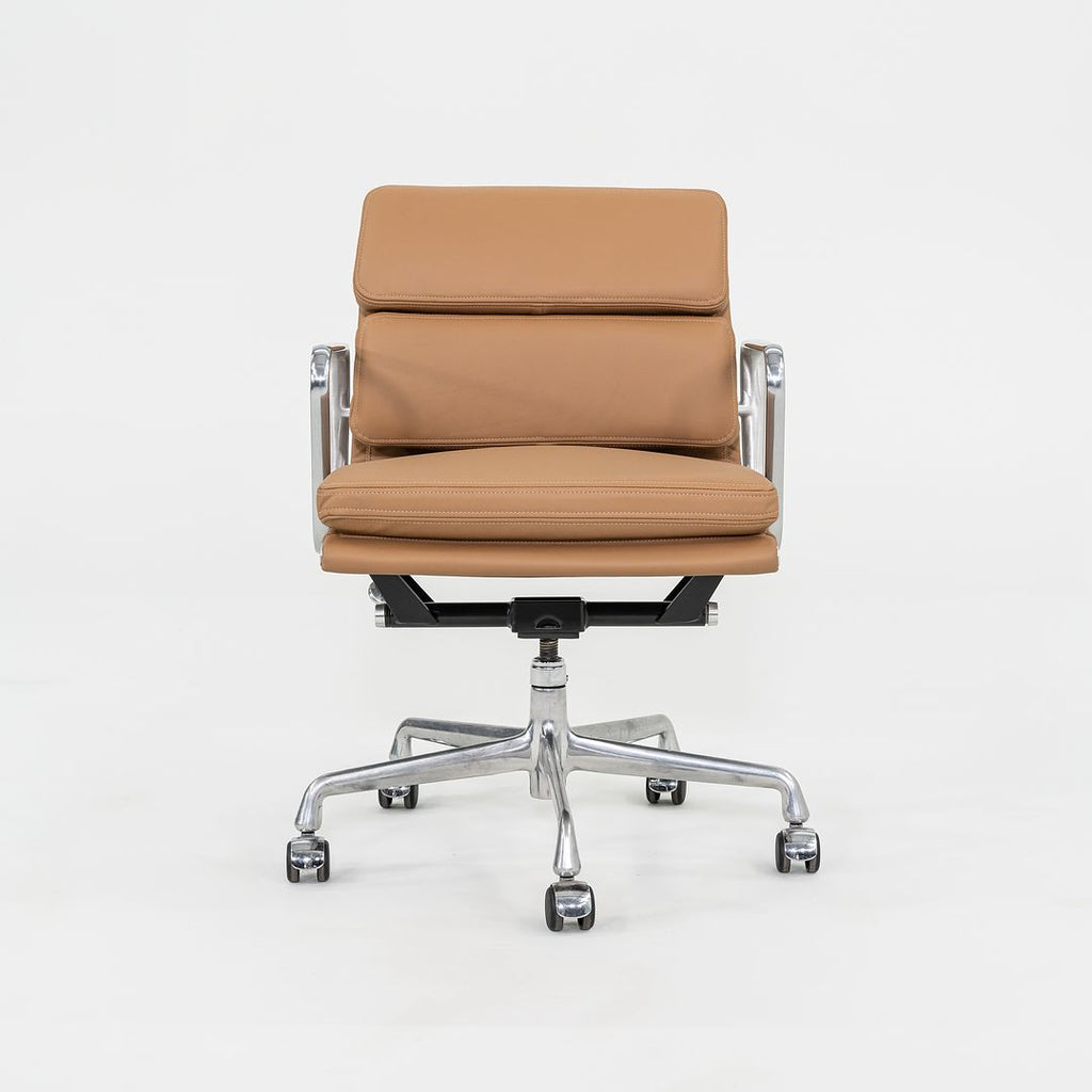 SOLD 2010s Herman Miller Eames Soft Pad Management Desk Chair in Tan Leather