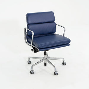 SOLD 2010s Herman Miller Eames Soft Pad Management Desk Chair in Blue Leather