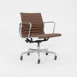 SOLD 2010s Herman Miller Eames Aluminum Management Desk Chair in Brown Leather