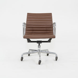 SOLD 2010s Herman Miller Eames Aluminum Management Desk Chair in Brown Leather