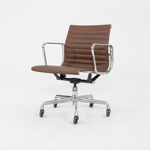 SOLD 2010s Herman Miller Eames Aluminum Management Desk Chair in Brown Leather