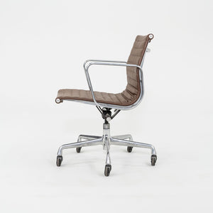 SOLD 2010s Herman Miller Eames Aluminum Management Desk Chair in Brown Leather